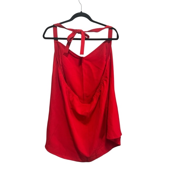 Lane Bryant Red Halter Neck Tie Neck Blouse 
New with Tags
Illusion collection - Picture 3 of 5